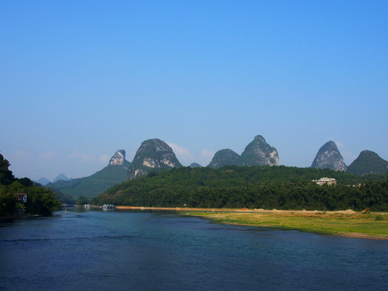 La rivière-Li depuis le centre de Yangshuo