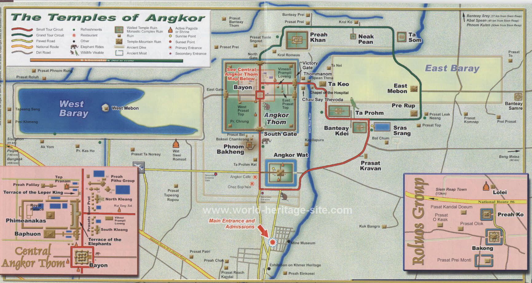 Carte des temples d'Angkor à emmener partout 