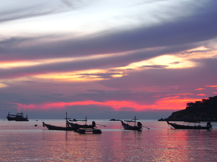 coucher de soleil plage thailande
